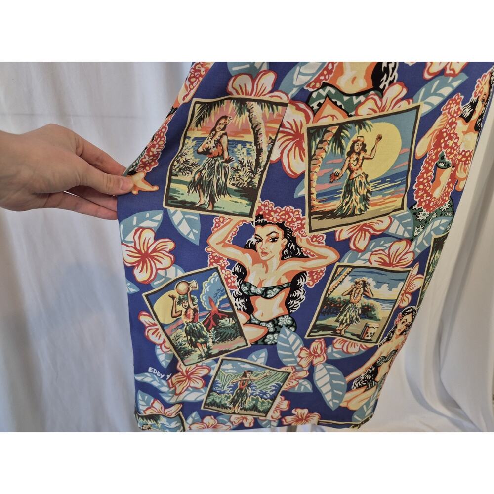 Vintage Reyn Spooner Art Of Eddy Hawaiian Floral Mini Dress New Small - Picture 4 of 9